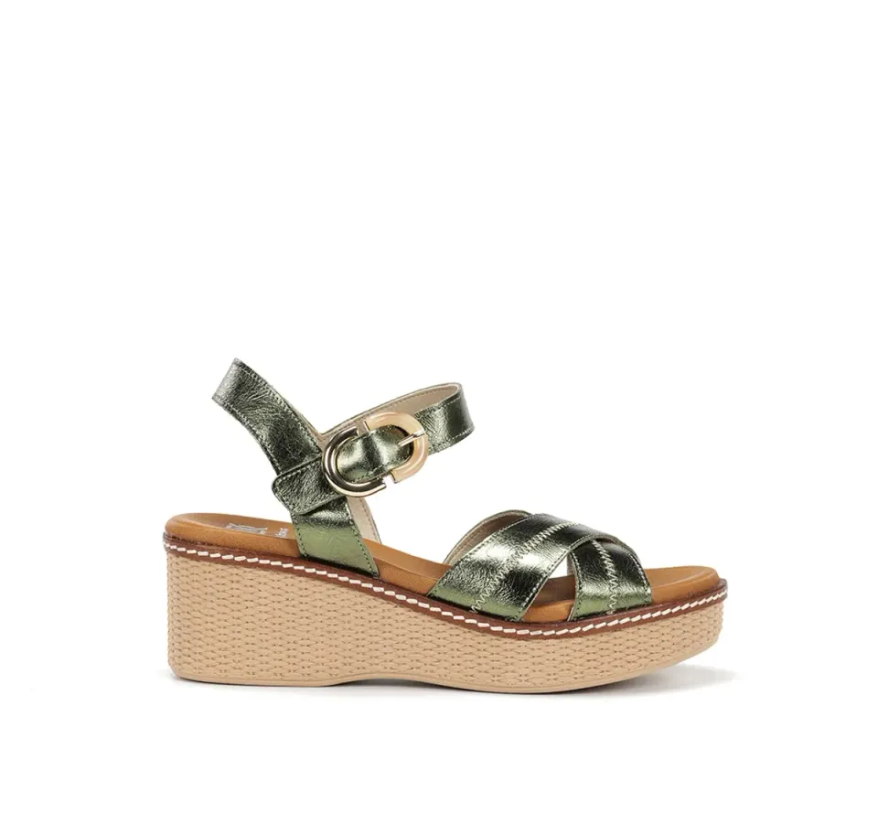 Fluchos Nido D9640 sandali donna verde zeppa leggera