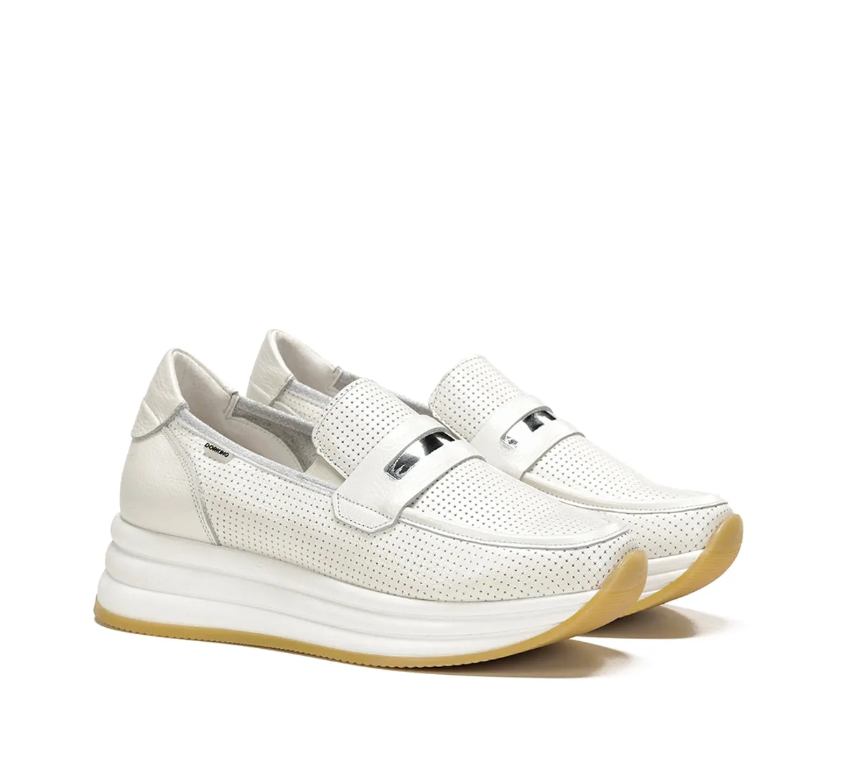 Fluchos Draz D9243 Mocassini Bianco Platform