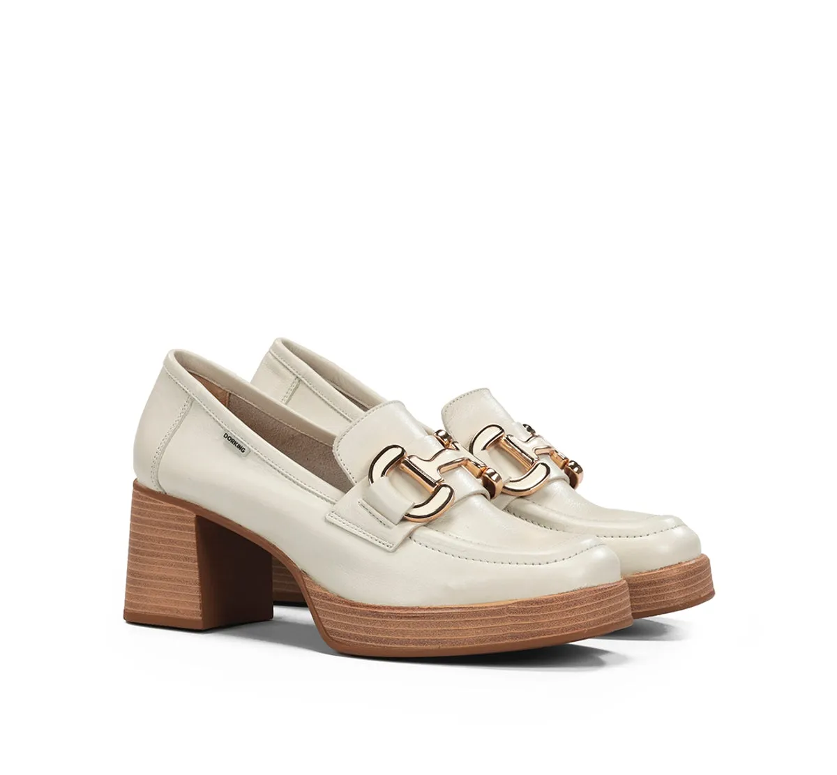 Fluchos Dorking Cristel D9232 mocassino bianco donna zeppa