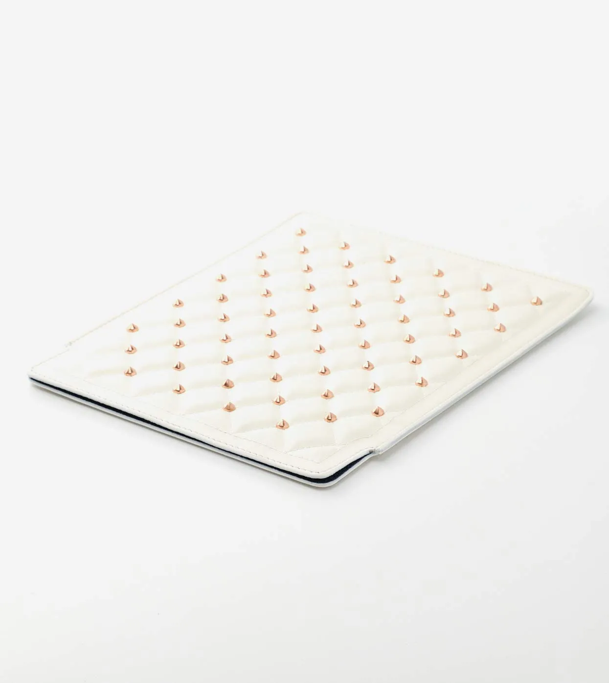 Alexander Smith Borchie custodia tablet iPad bianca 19,5x25 pelle