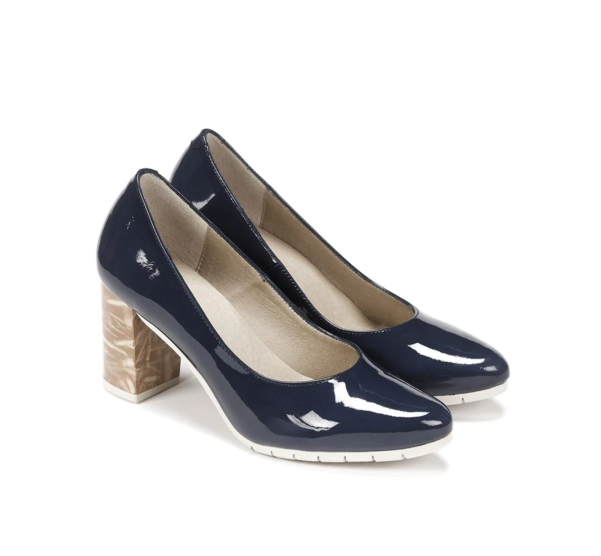 Fluchos Tian D8737 scarpe con tacco blu tacco medio