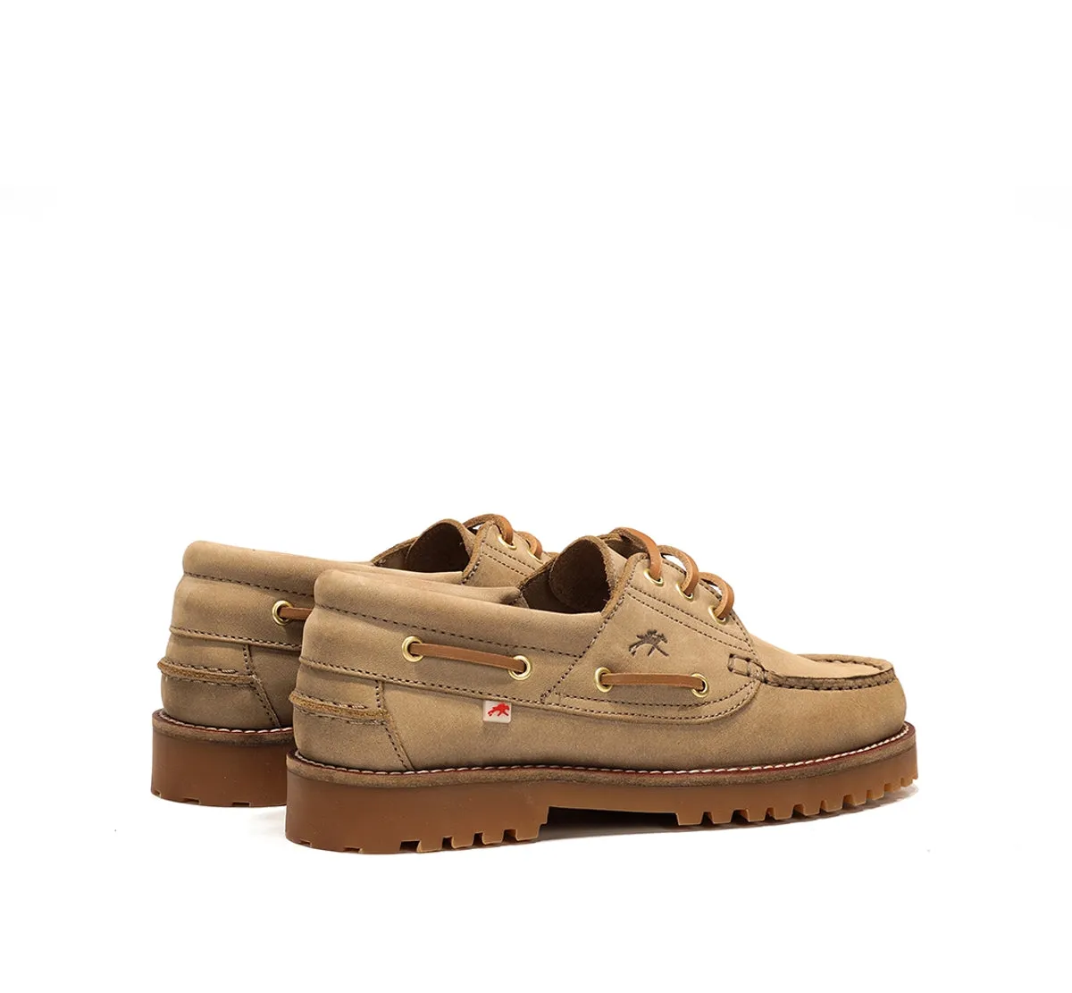 Fluchos Scott F0053 scarpe da barca donna taupe suola gomma