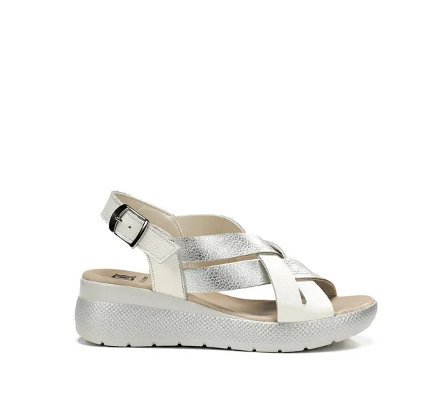 Fluchos Ever D9316 sandali donna argento con fibbia