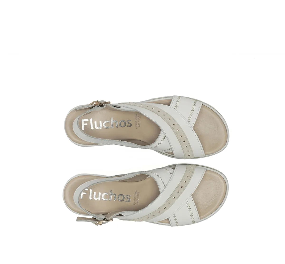 Fluchos Fire F2428 sandali donna bianchi zeppa