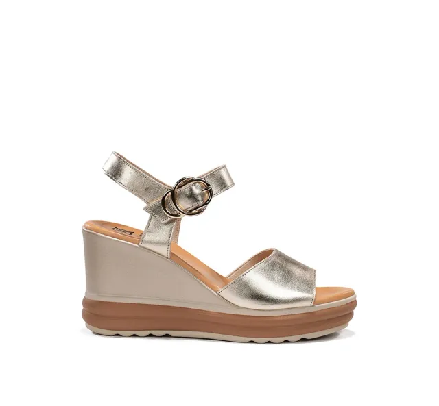 Fluchos Diane D9696 sandali donna zeppa dorati