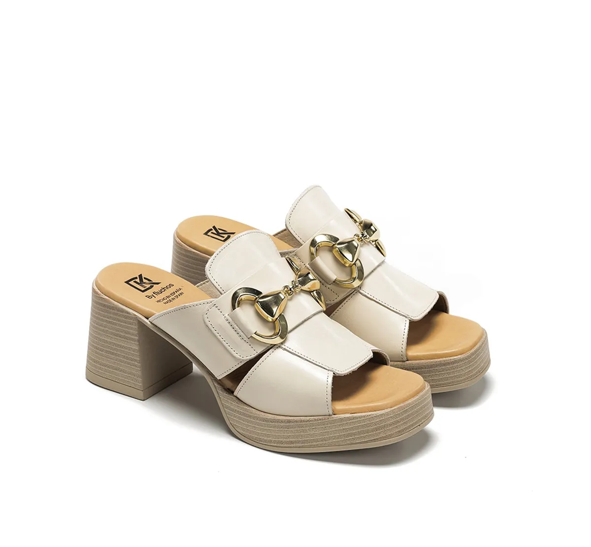 Fluchos Diamond D9284 sandali taupe tacco largo