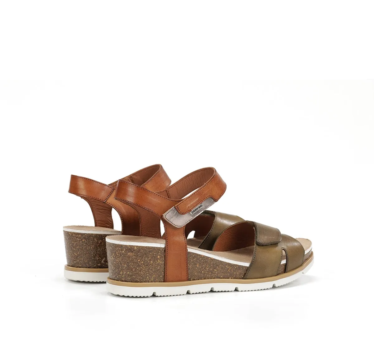 Dorking Gold D9512 sandali donna verdi zeppa comoda