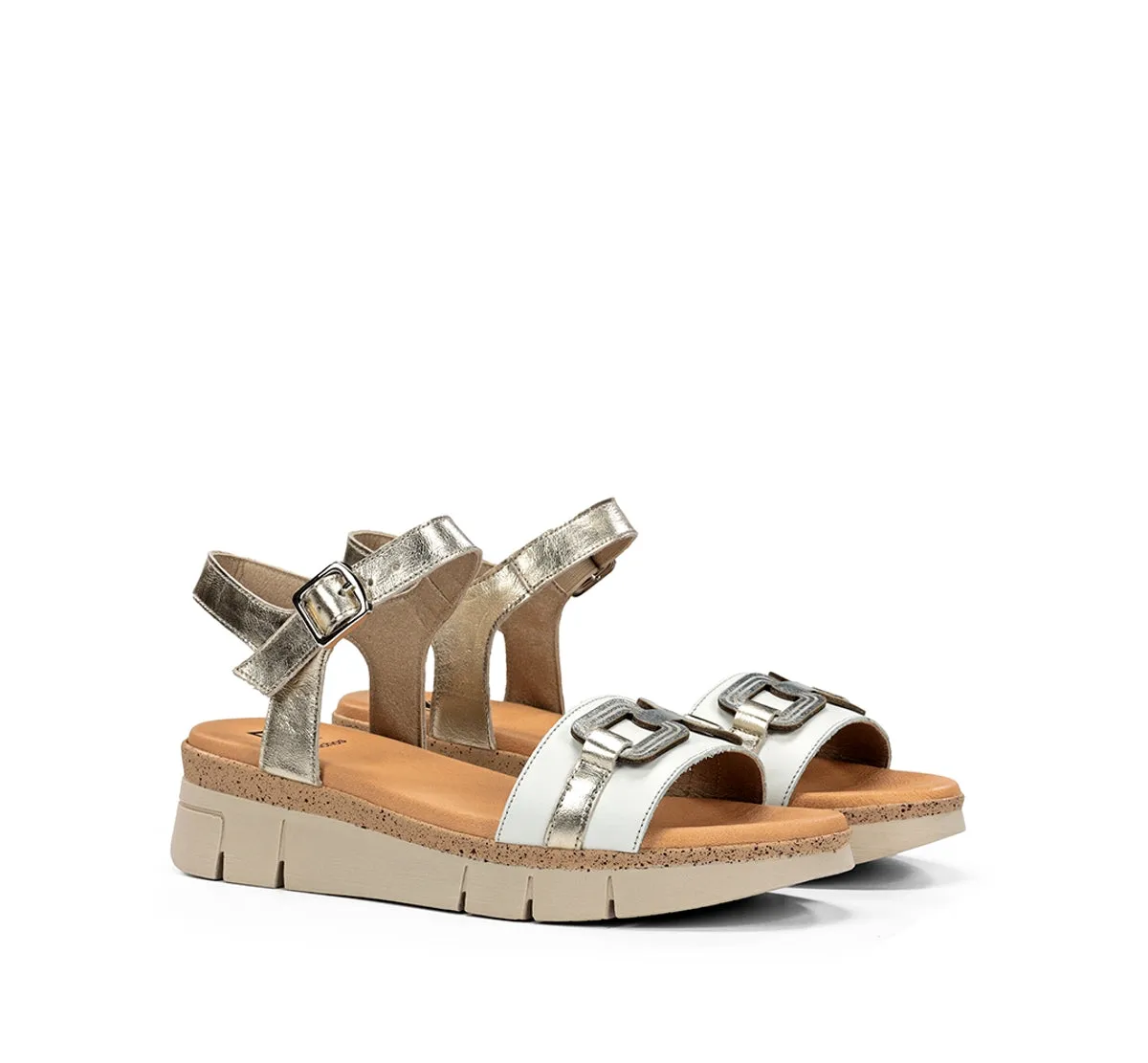 Fluchos Klau D9484 Sandali Donna Argento Metallizzato