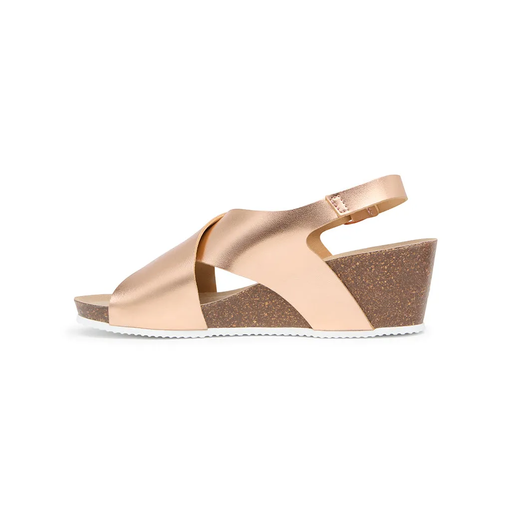 Suecos Ros Soft Sandali Zeppa Champagne