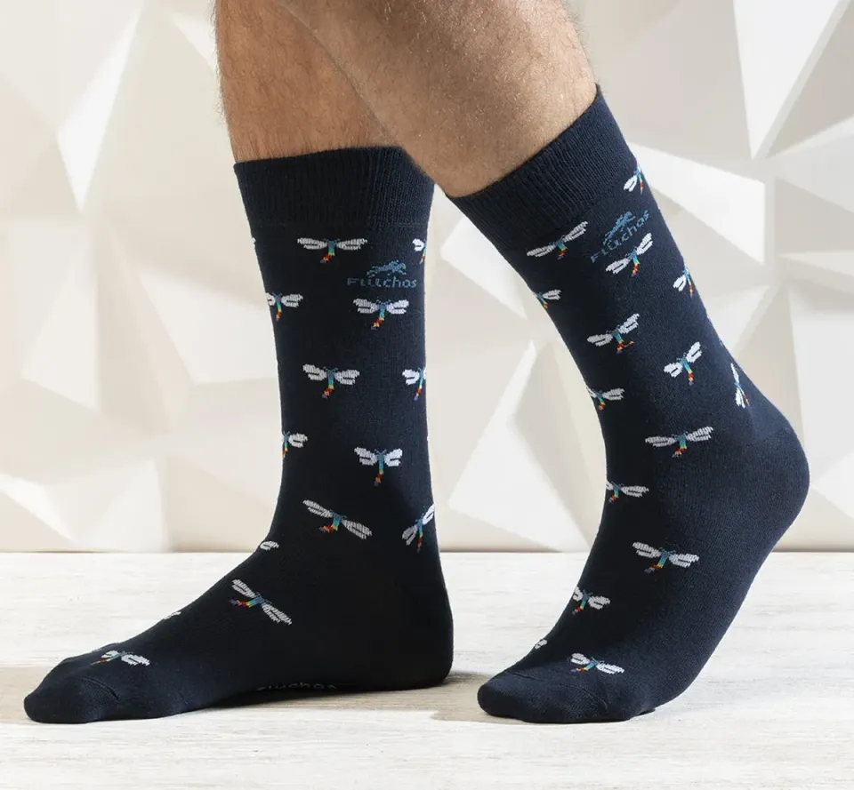 Fluchos CA0009 calzini uomo blu 2 paia fantasia
