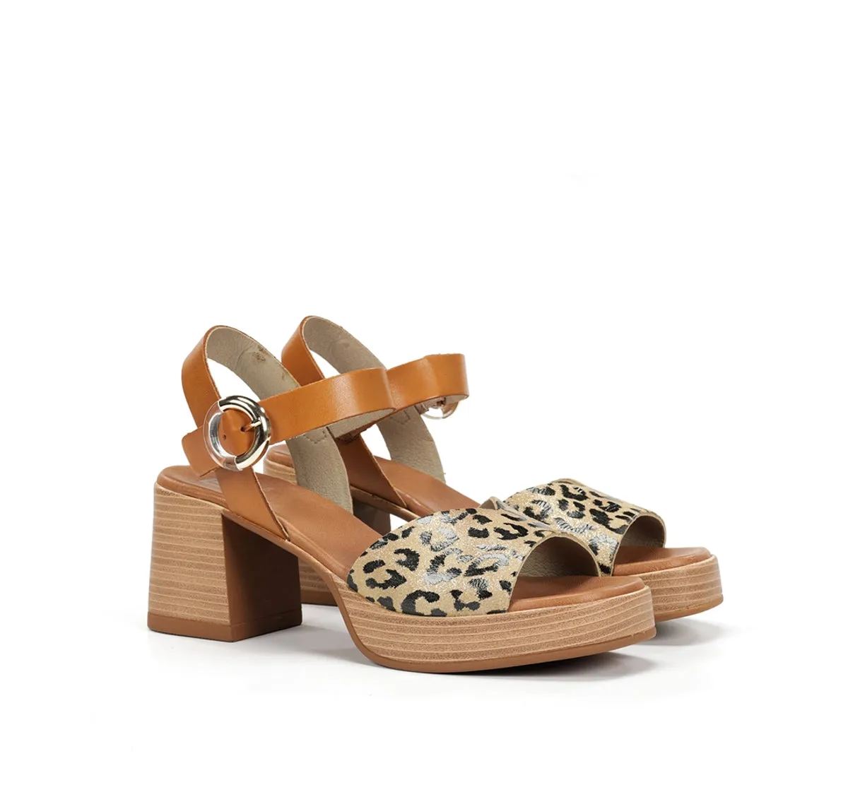 Fluchos Diamond D9287 Sandali Donna Taupe Tacco Largo