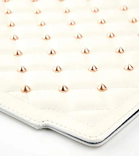Alexander Smith Borchie custodia tablet iPad bianca 19,5x25 pelle