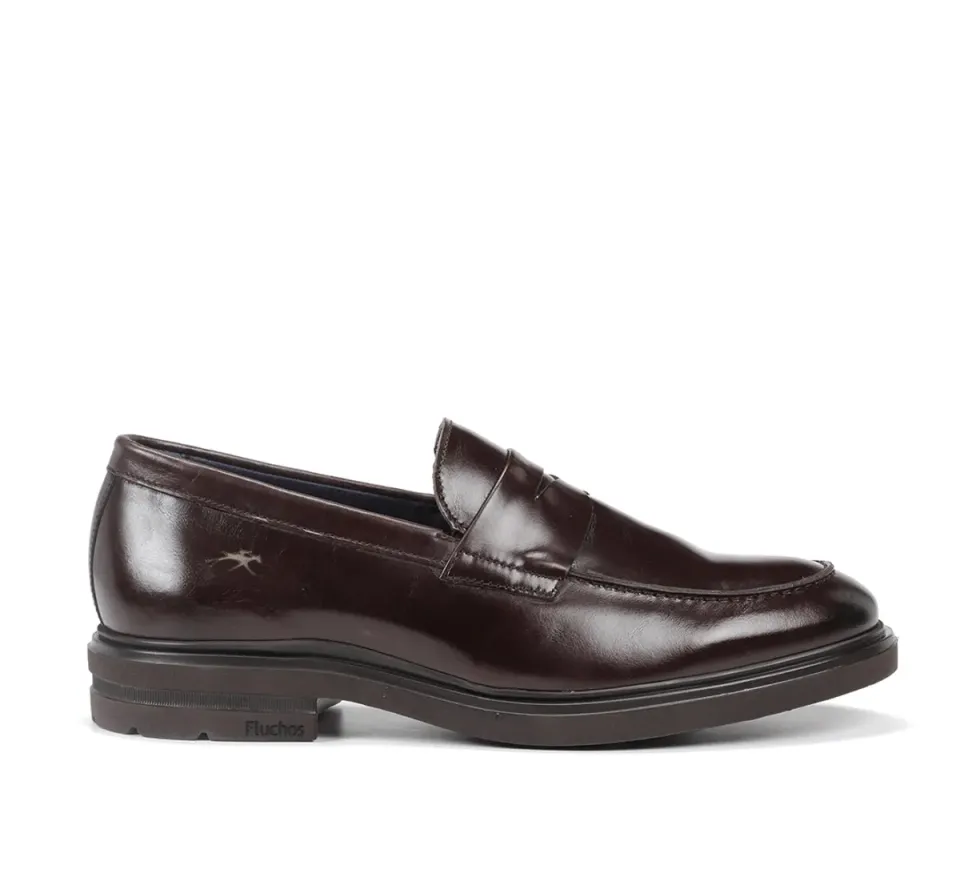 Fluchos Belgas F0633 mocassini uomo marrone in pelle