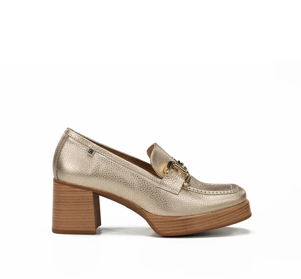 Fluchos Cristel D9438 Mocassino Dorato Zeppa
