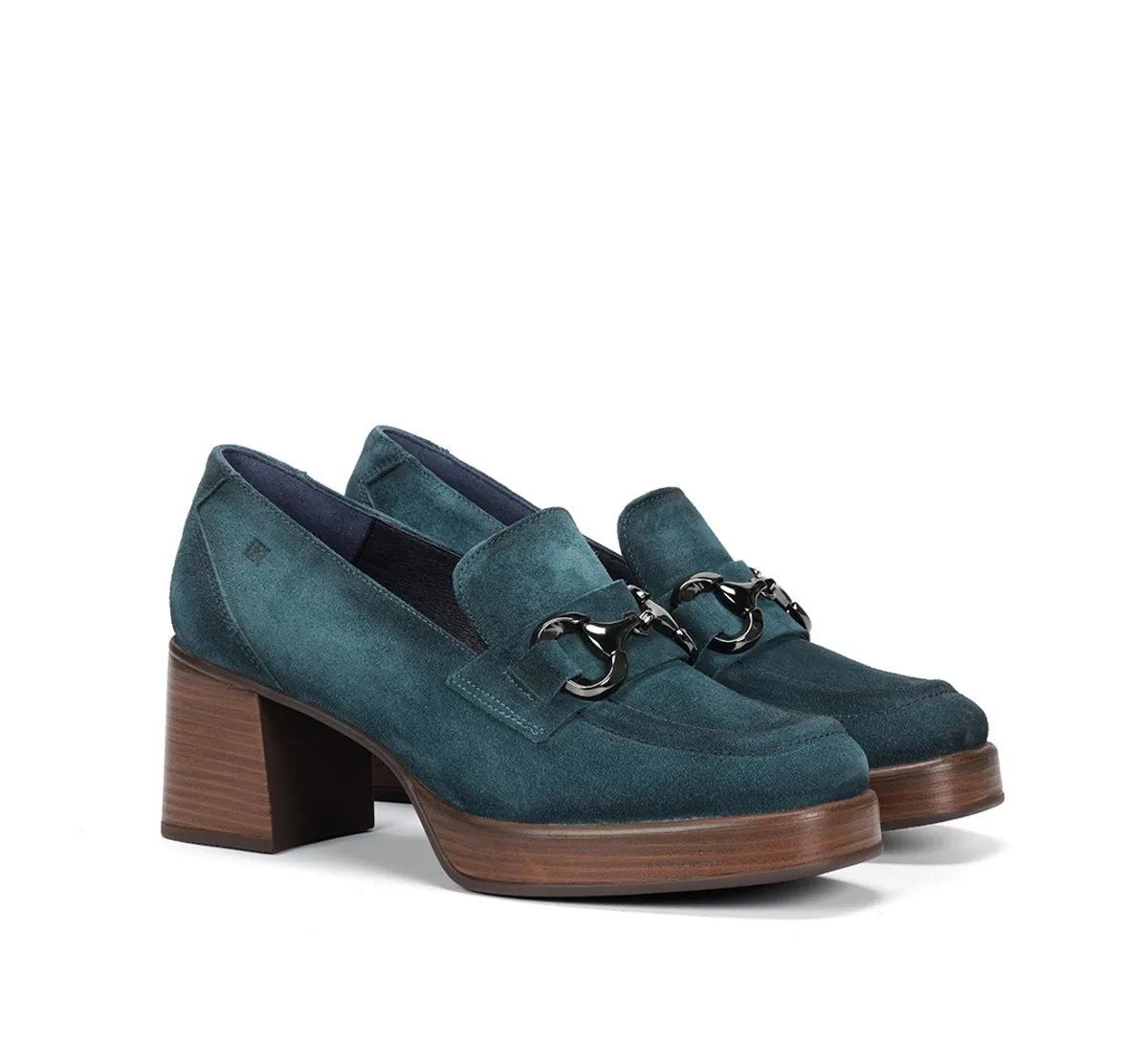 Fluchos Cristel D9155 mocassini blu donna plateau