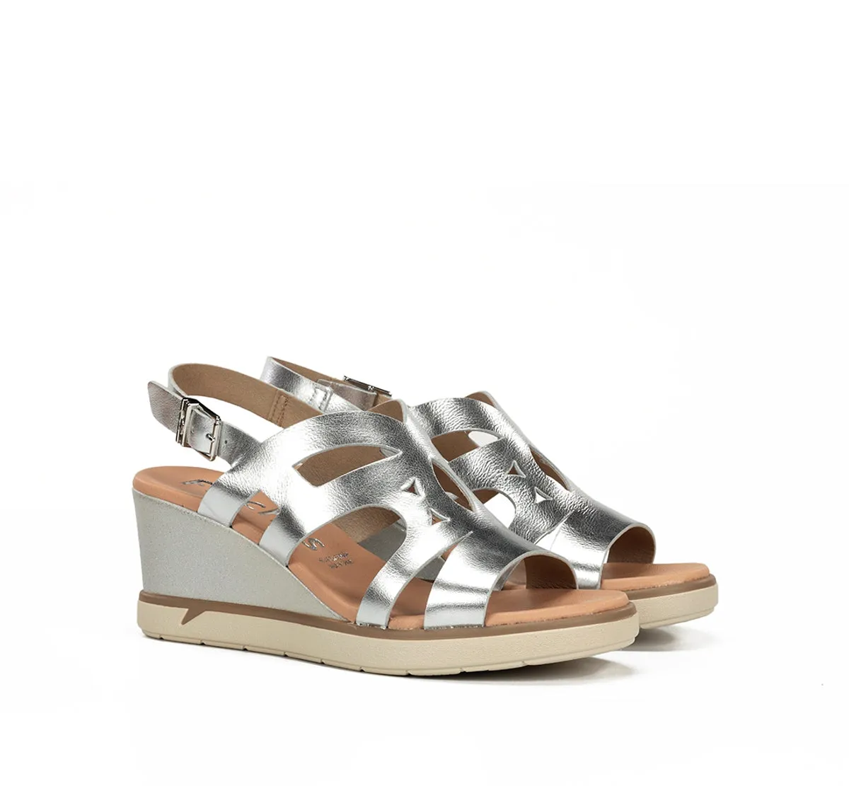 Fluchos Smash F1974 sandali donna argento zeppa