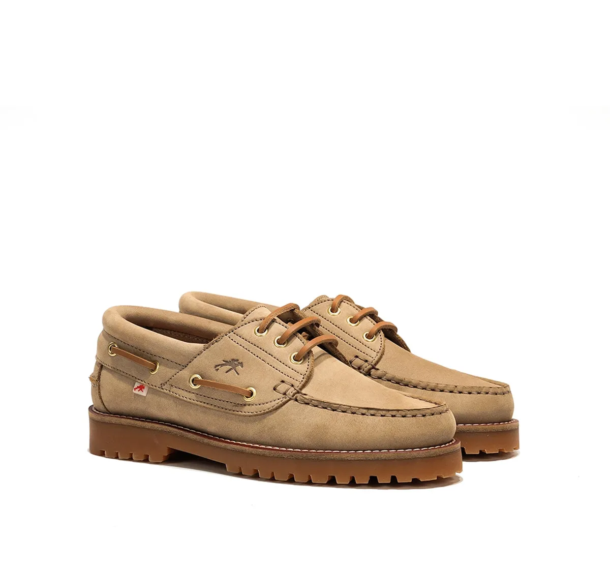 Fluchos Scott F0053 scarpe da barca donna taupe suola gomma