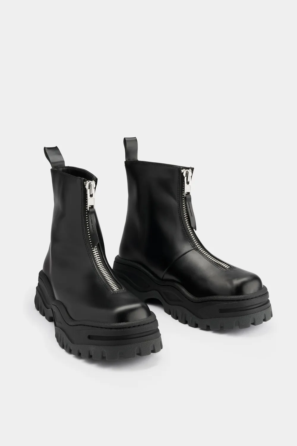 Eytys Raven II stivali pelle nera zip argento