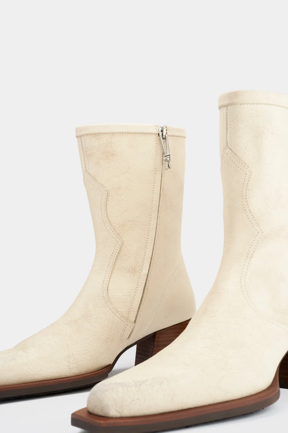 Eytys Rari stivali pelle vintage cream tacco