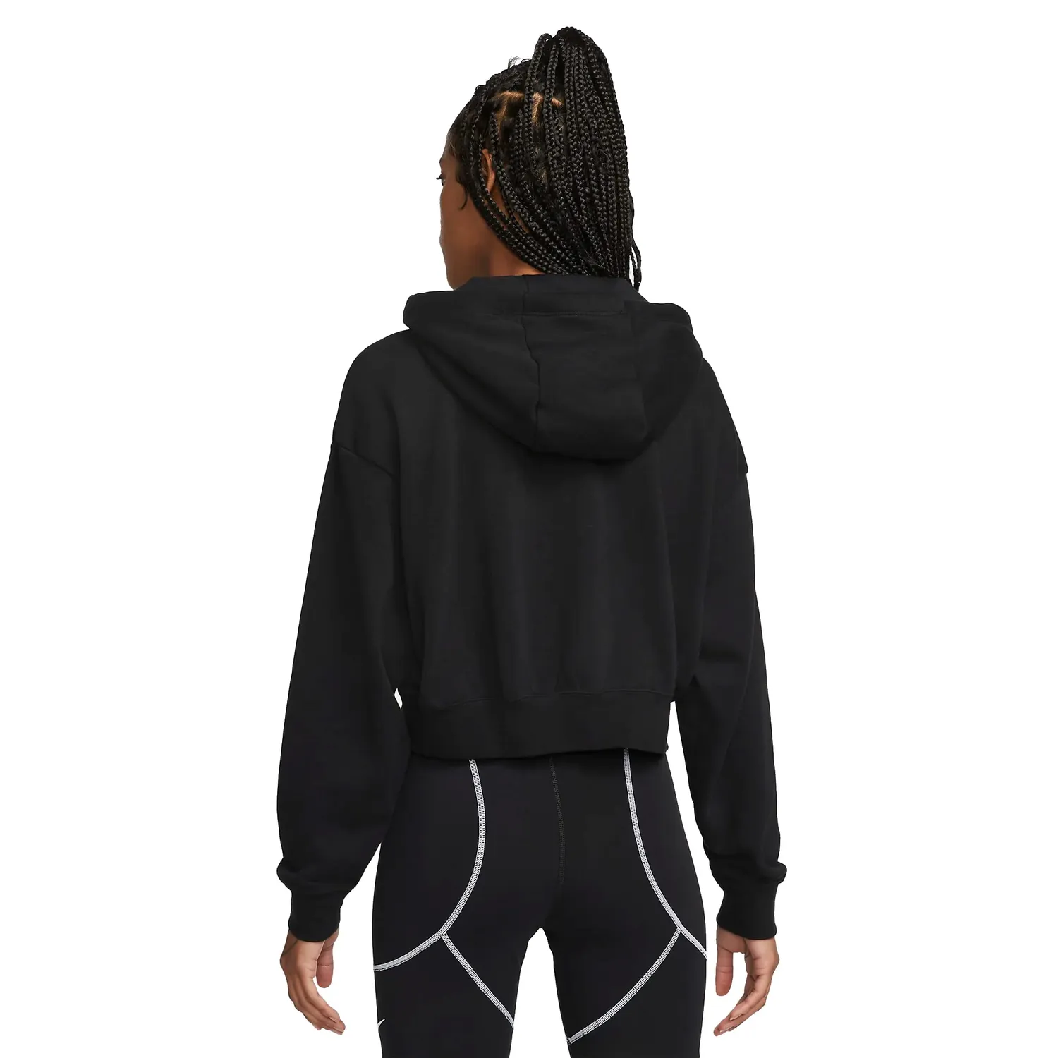Nike NSW Club Fleece GX Crop felpa donna L nera cappuccio