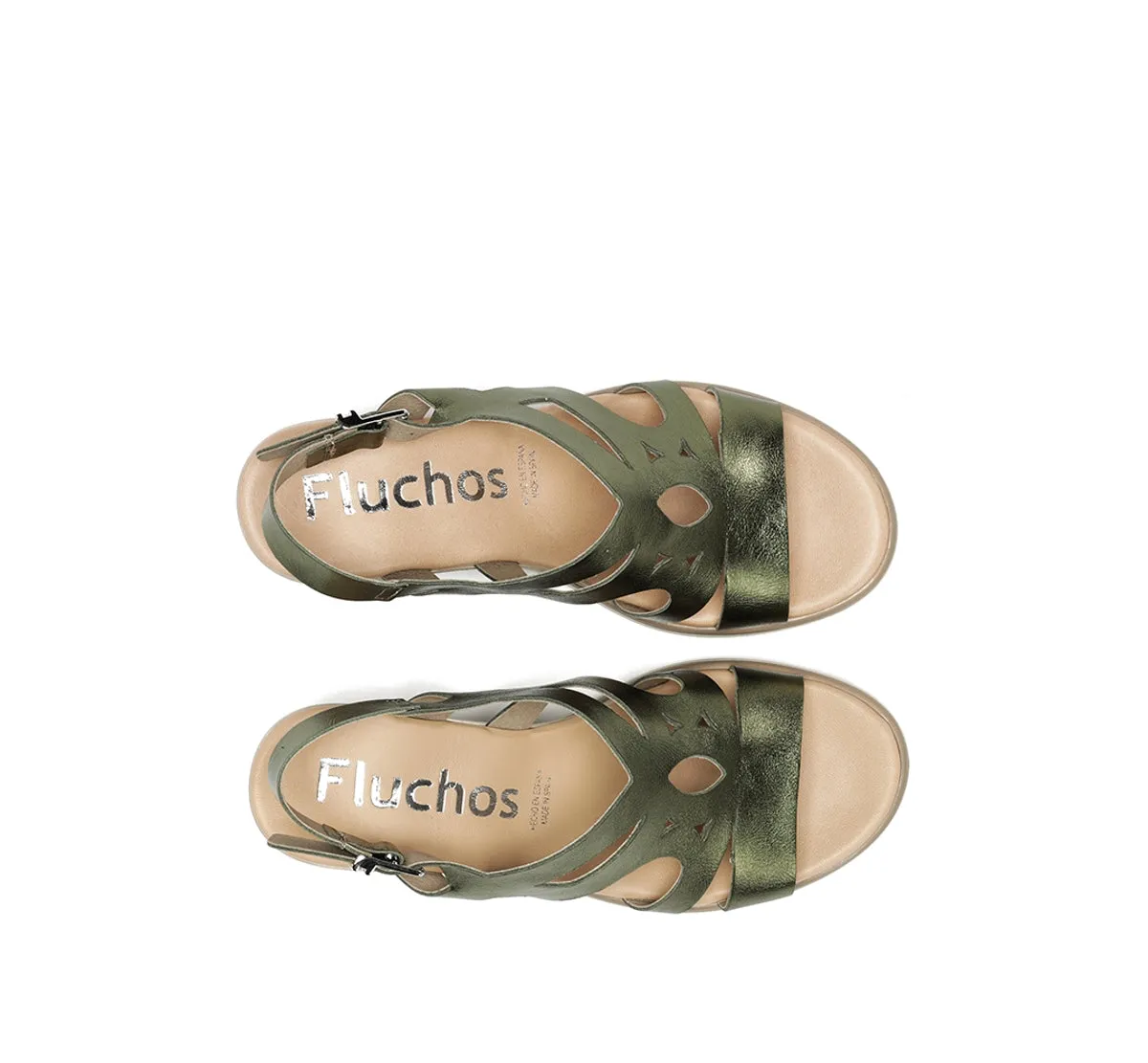 Fluchos Smash F1974 sandali donna verde con zeppa