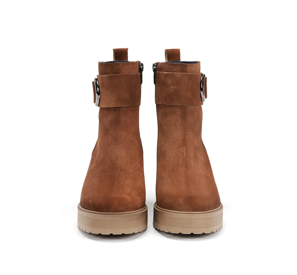 Fluchos Sarah D9573 tronchetti donna marroni tacco