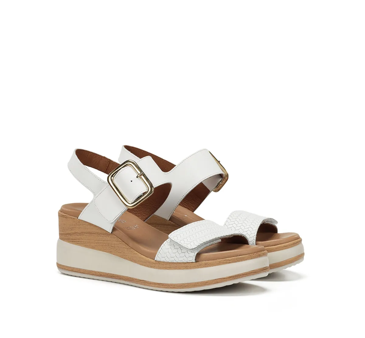 Fluchos Prince D9642 sandalo donna bianco con zeppa