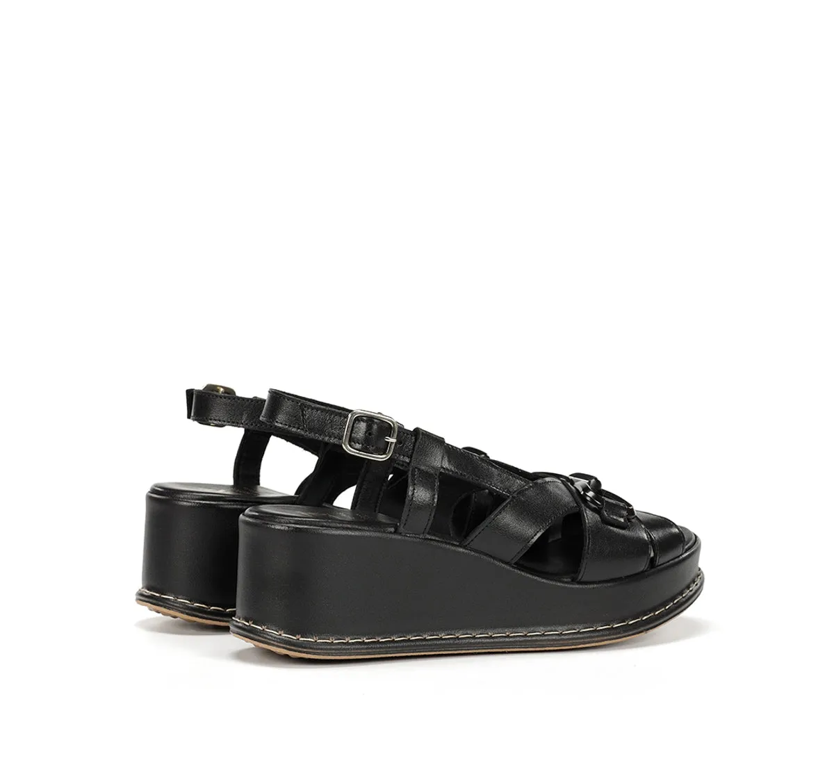 Dorking Windy D9651 sandali donna neri zeppa