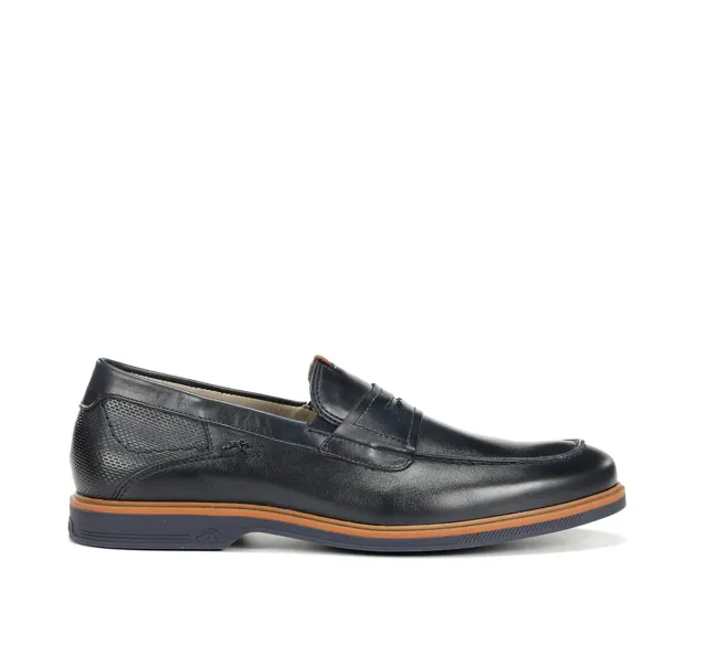 Fluchos Tristan F1747 mocassino uomo blu pianta ampia
