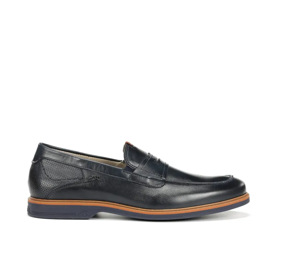 Fluchos Tristan F1747 mocassino uomo blu pianta ampia