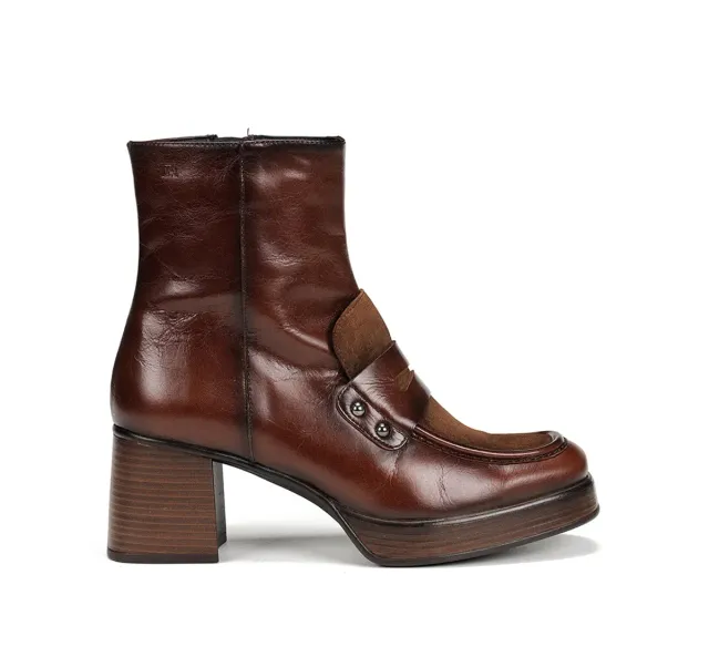 Fluchos Cristel D9158 tronchetti plateau marroni donna
