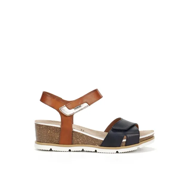 Fluchos Gold D9512 sandali zeppa donna blu
