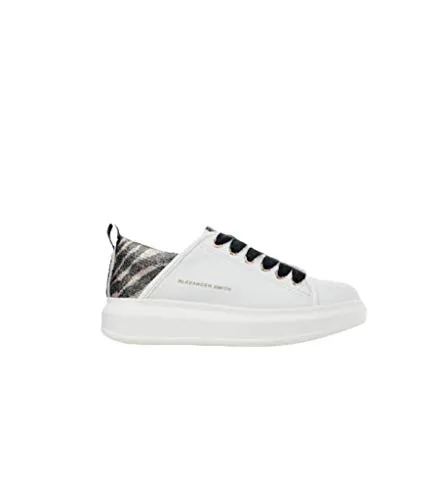 Alexander Smith Wembley White Rose sneakers donna plateau pelle