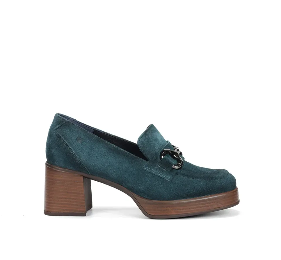 Fluchos Cristel D9155 mocassini blu donna plateau
