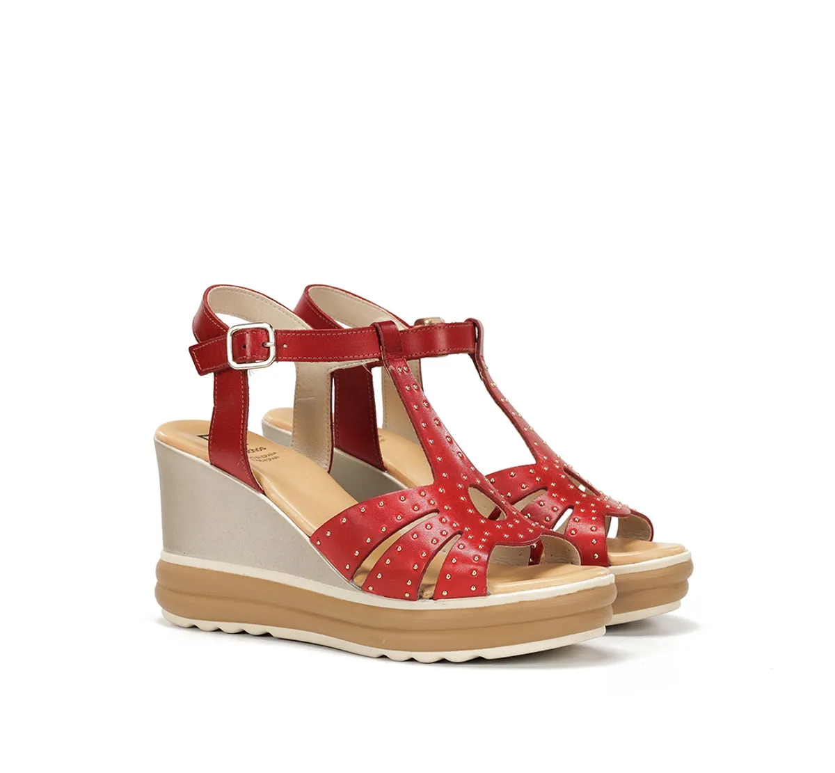Fluchos Diane D9701 sandalo donna rosso con zeppa
