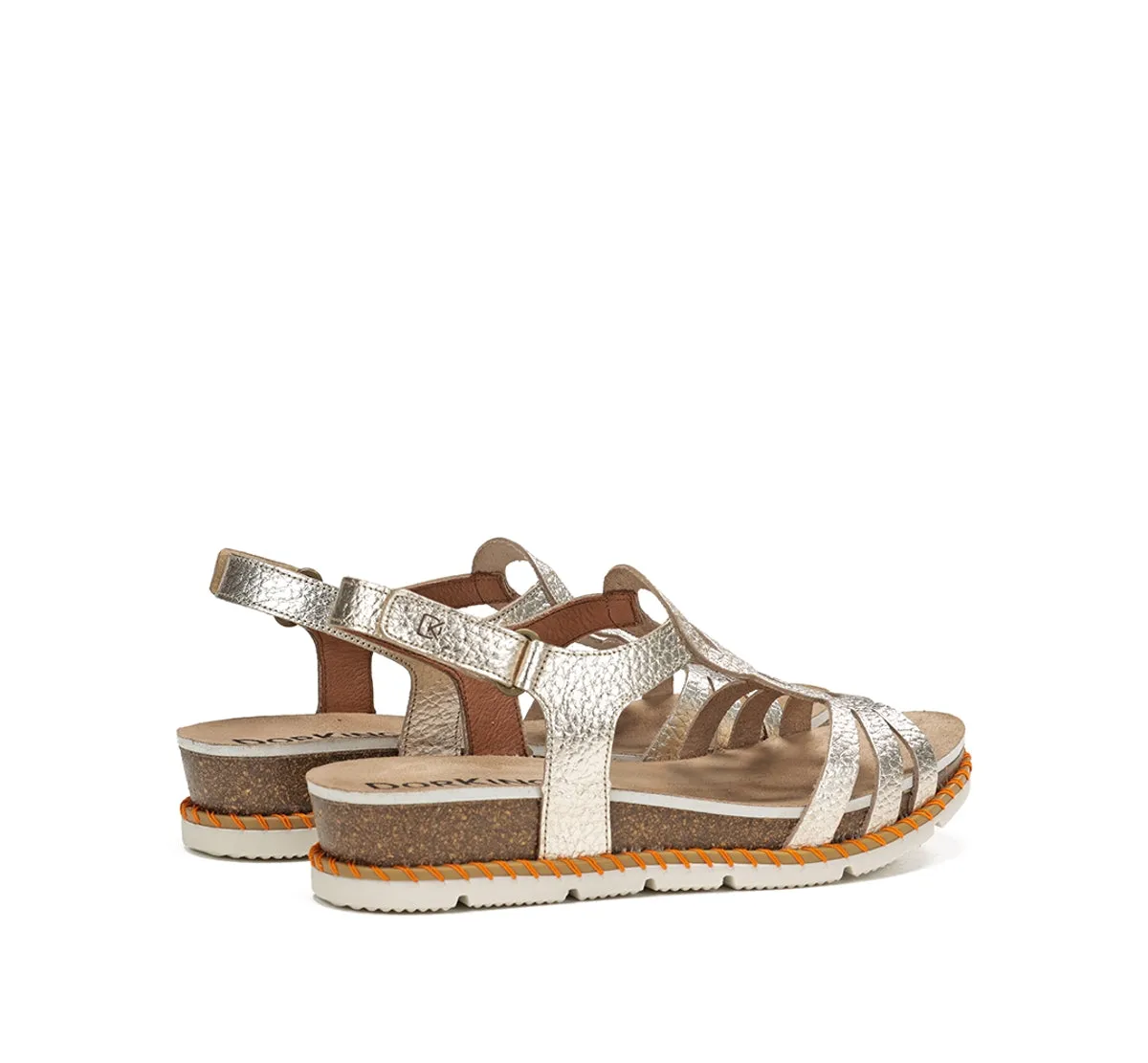 Fluchos Sport D9322 Sandali Donna Oro Chiusura Velcro