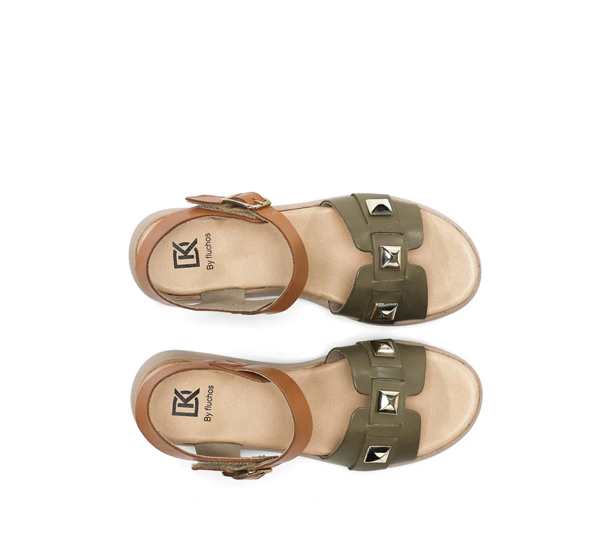 Dorking Ever D9497 sandali donna verde cinturino fibbia