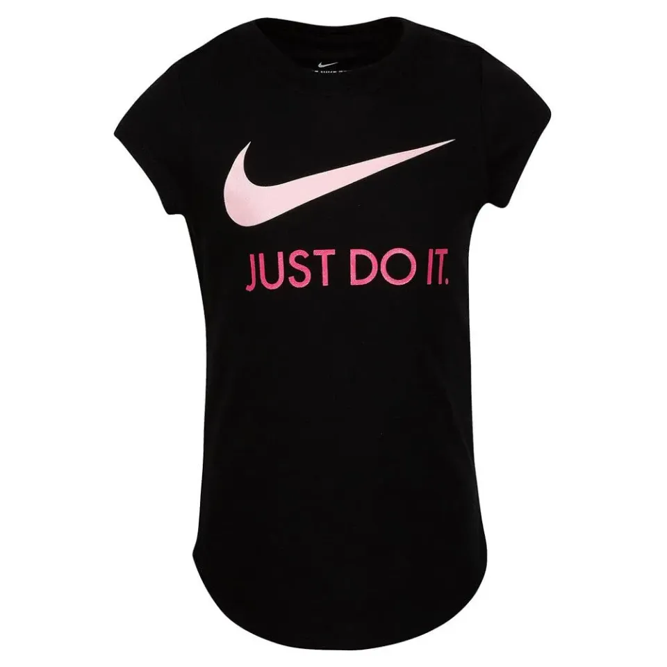 Nike 36F245023 T-shirt Bambina Nera Cotone