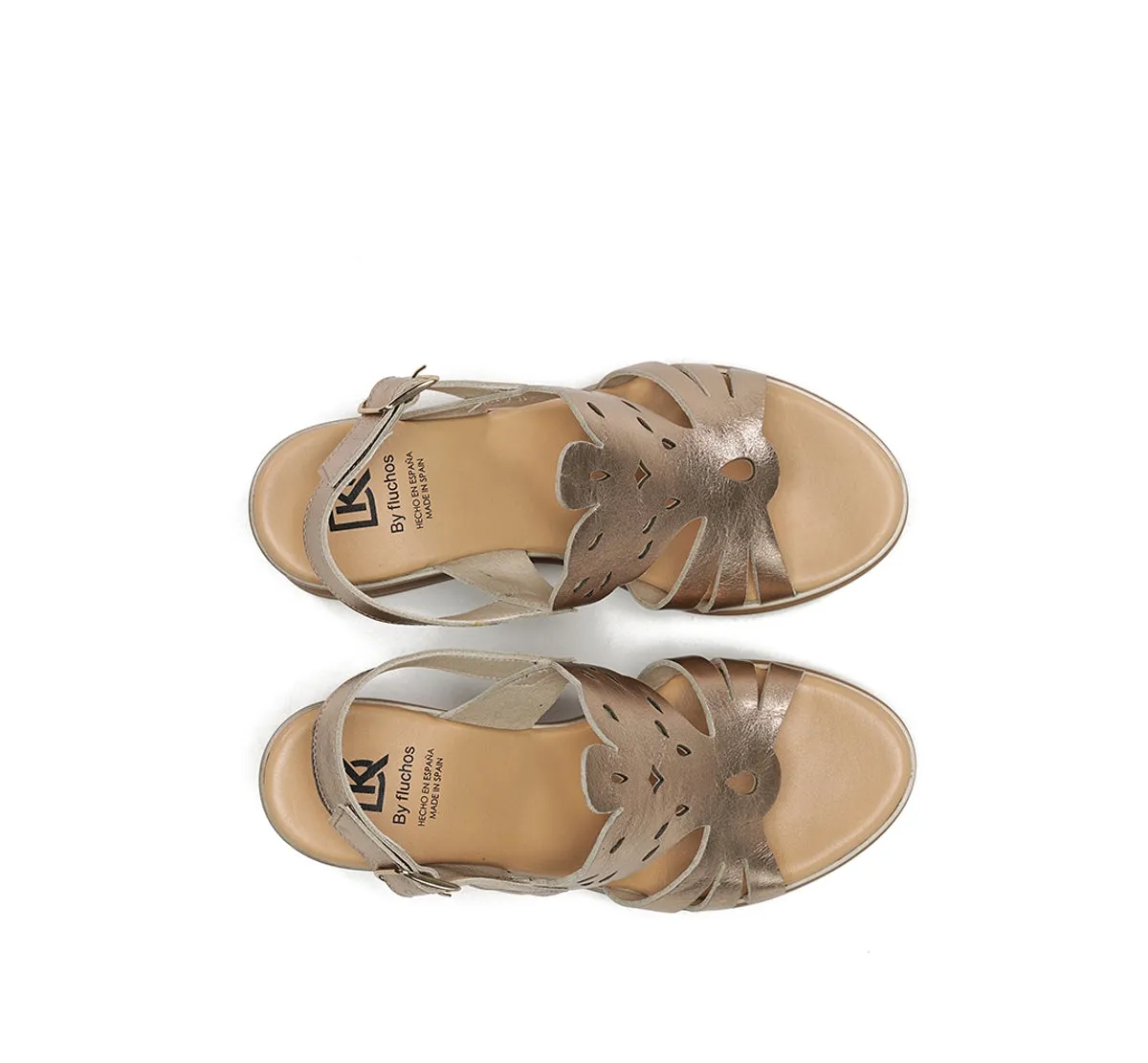 Dorking Diane D9697 sandali zeppa donna oro fibbia