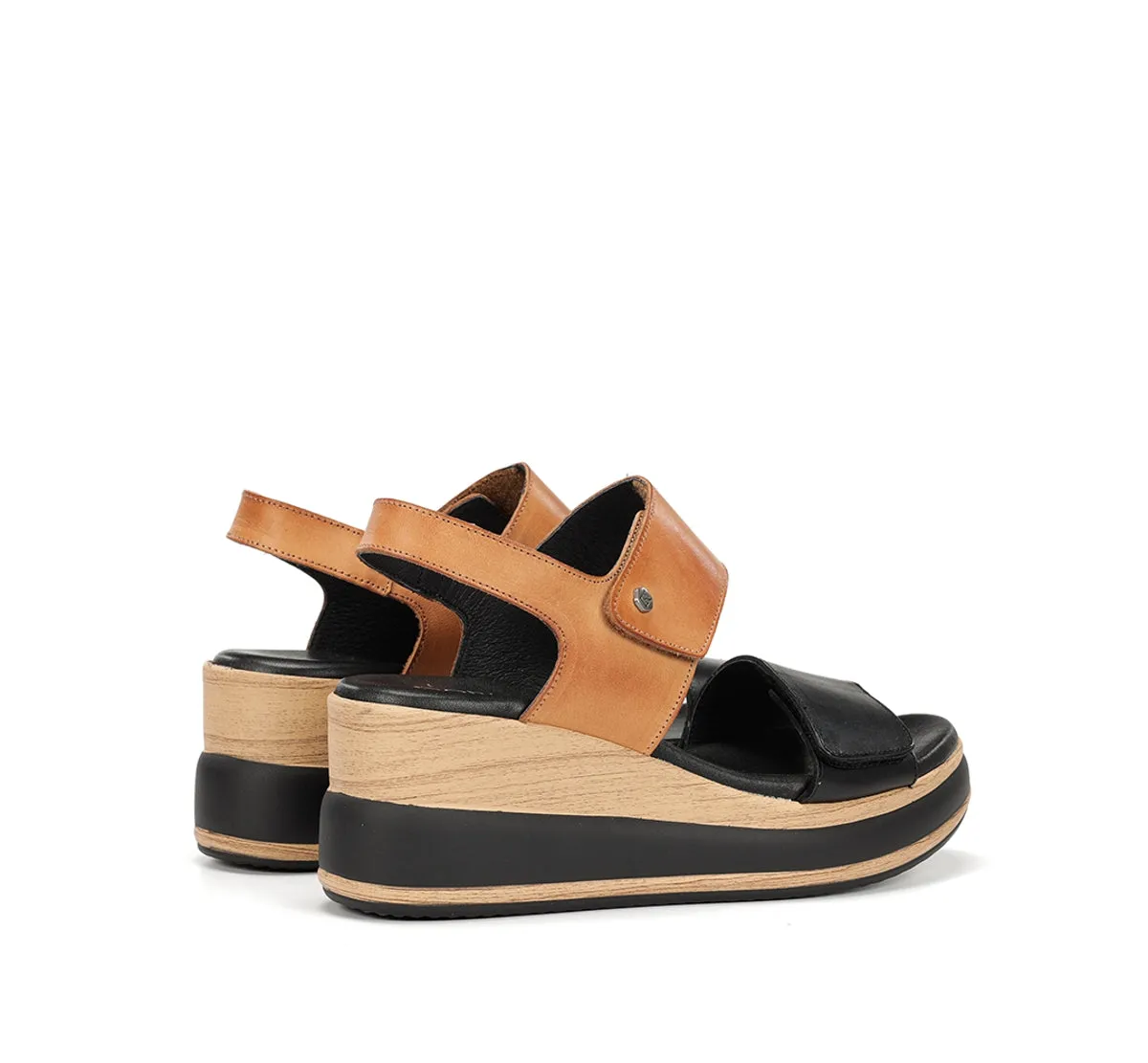 Fluchos Prince D9643 sandali donna neri zeppa