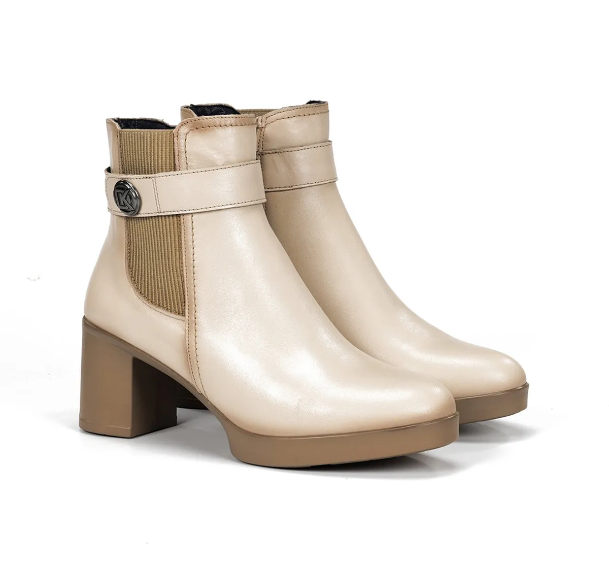 Fluchos Elite D9422 Stivaletto Donna Tortora con Tacco