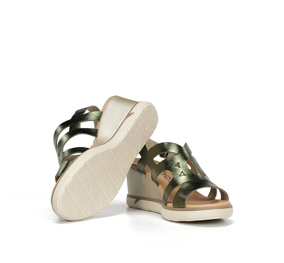 Fluchos Smash F1974 sandali donna verde con zeppa