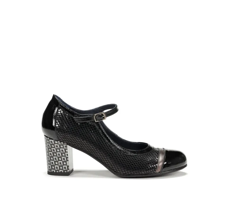 Fluchos RODIN D8669 scarpe tacco donna nere fibbia