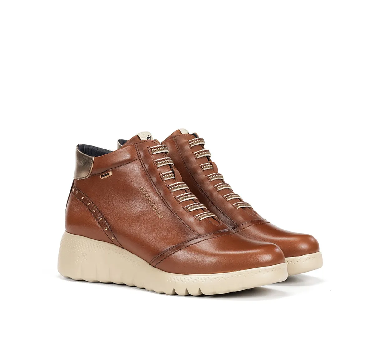 Fluchos Live F2246 stivaletti donna marroni zeppa