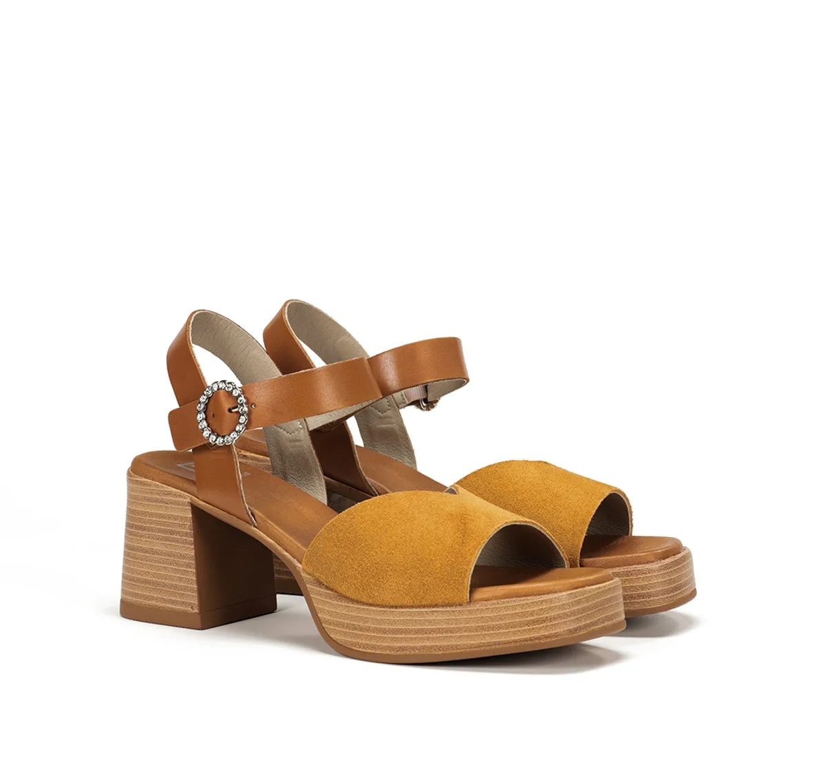 Dorking Diamond D9283 sandali gialli donna tacco largo
