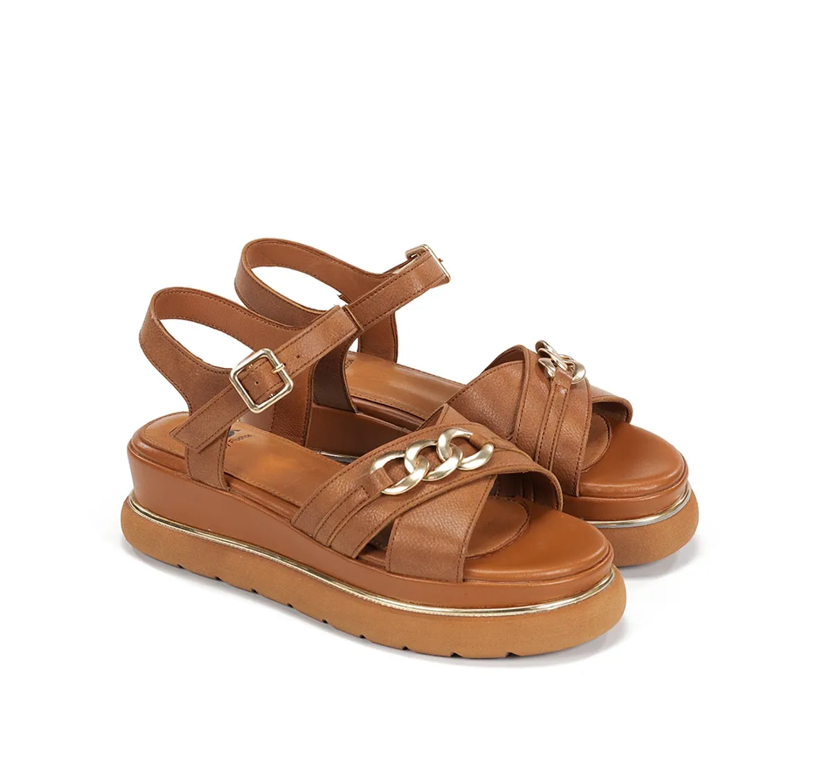 Fluchos Nika D9527 sandali donna marroni fibbie