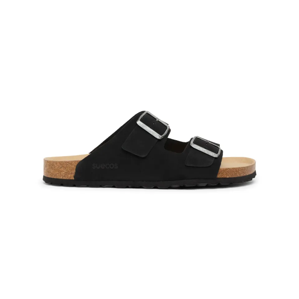 Suecos Ek Soft sandali uomo neri in pelle