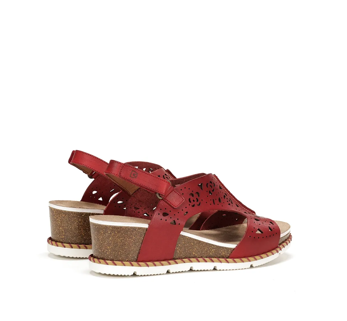Dorking Gold D9319 sandali zeppa rossi donna