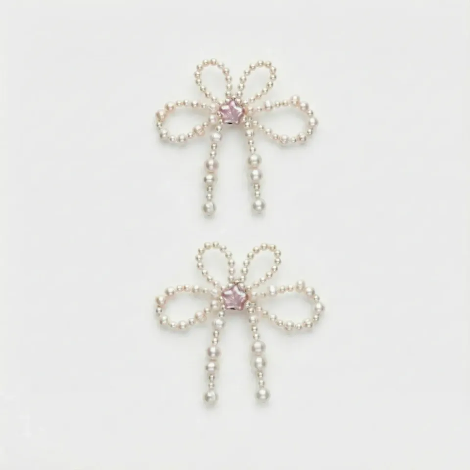 Metagirl Pearl Bow charms scarpe fiocco perle coppia