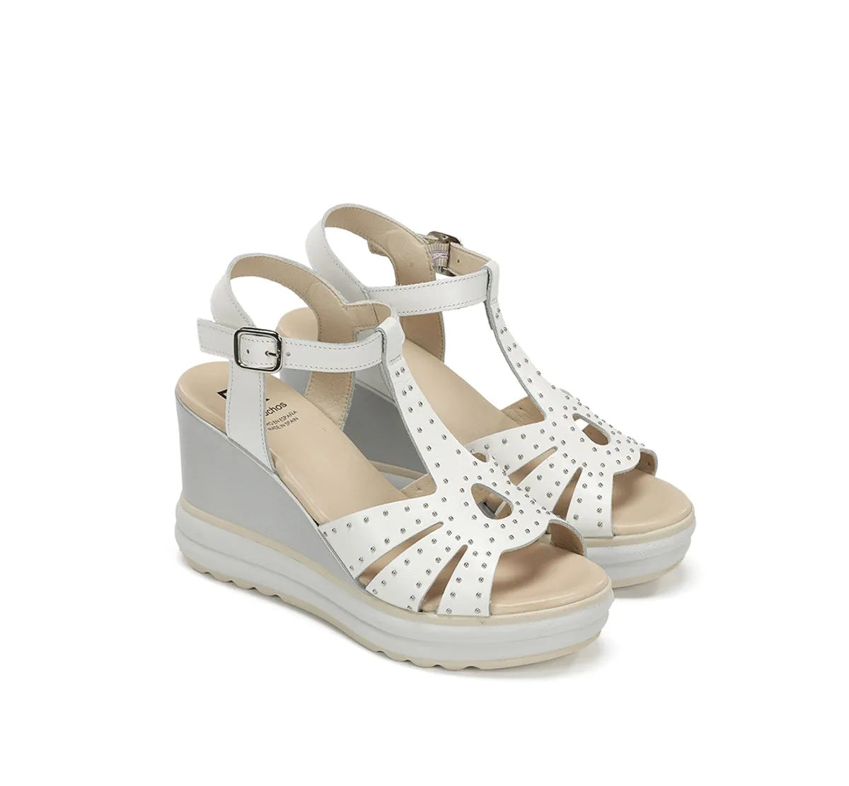 Fluchos Diane D9701 Sandali Donna Bianchi Zeppa